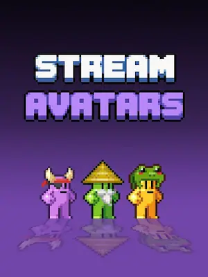 Pixel avatars marching across a stream overlay